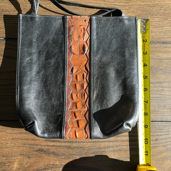 James Culver Handmade Leather Bag Black Brown Leather Shoulder Bag Handmade - Picture 3 of 8